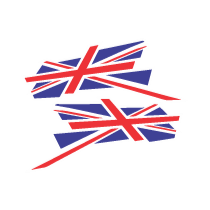 England Flags Graphic Car